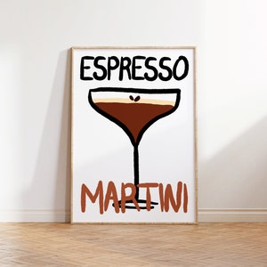 Espresso Martini Print | Cocktail Print | Kitchen Prints | Gallery Wall Print | Unframed Prints | Bar Dining Room Living Room Poster