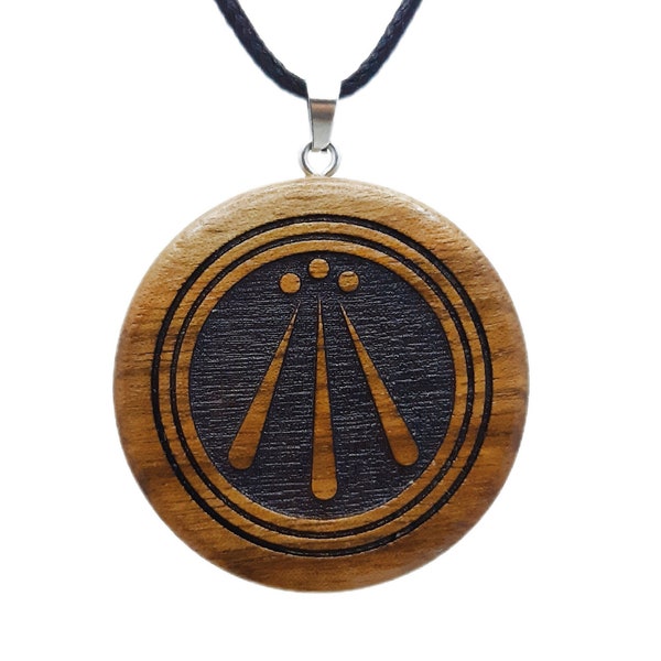 Collier Awen personnalisé en bois, pendentif Awen, Awen, druide, celtique, païen, wicca, nordique, bijoux scandinaves, talisman, amulette, cadeau femme homme