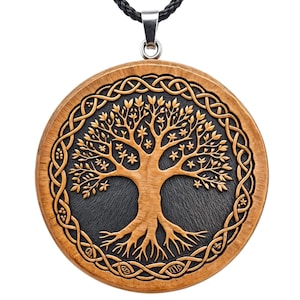 Wooden Tree of Life Pendant, Handmade Celtic Necklace | Yggdrasil Nature Jewelry, Celtic Tree of Life, Necklace For Mom Wife Sister Daughter