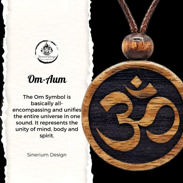 Personalized Wooden Om Necklace, Om Pendant, Aum Necklace, Sanskrit Necklace, Chakra, Mantra, Hindu, Buddha, Buddhism, Tao, Yoga, Meditation