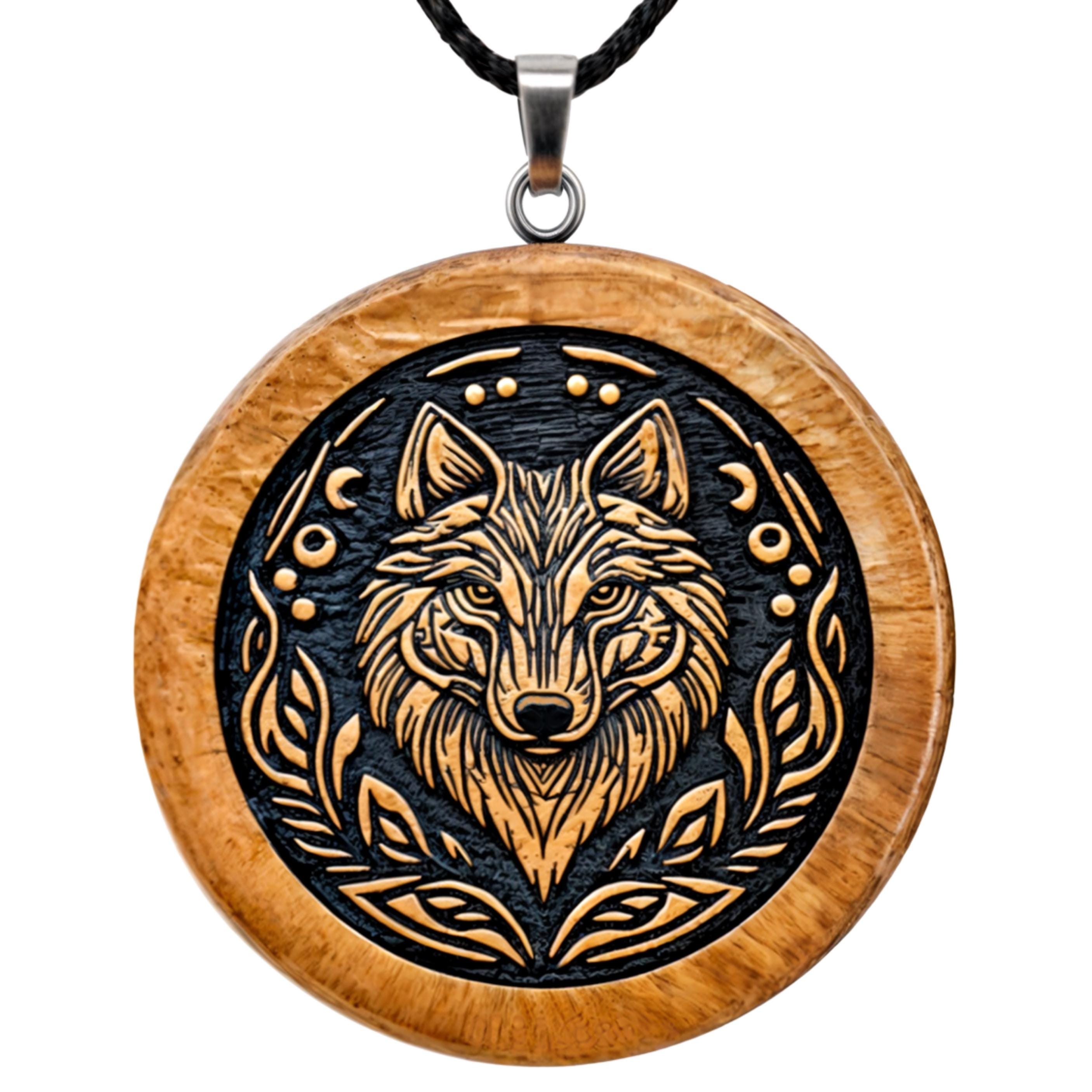 Pendentif Tête De Loup En Opalite - Chaîne Gold Filled 14K, 45 Cm - Fait Main, Neuf Sans Emballage