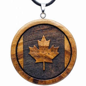 Personalized Handmade Wooden Canada Flag Necklace, Canada Necklace, Maple Leaf, Canada Gift, Travel Gift, Gifts For Boyfriend Girlfriend,