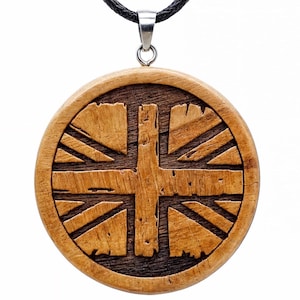 Wooden England Flag Necklace, England Flag, Uk Flag, London Gift, London Souvenir, Union Jack, British Gifts, British Flag, England, Uk