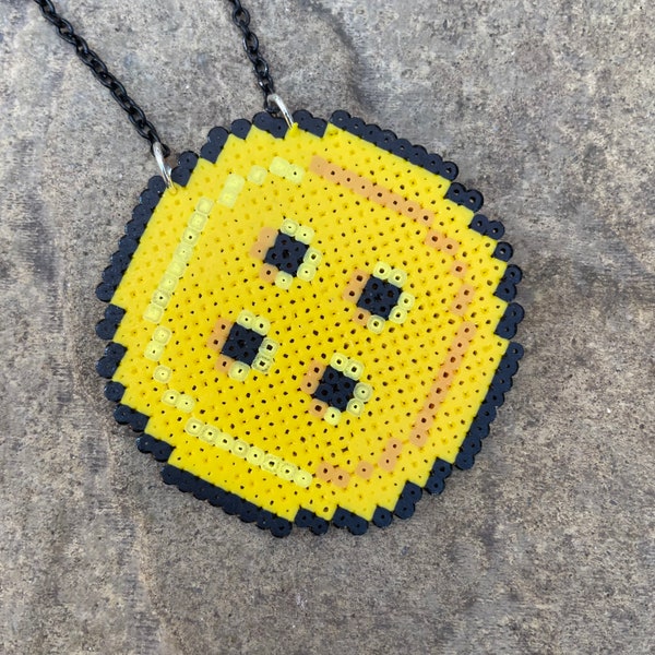 Button Moon Pixel Necklace