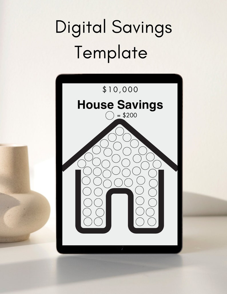 Digital House Savings Template - Etsy