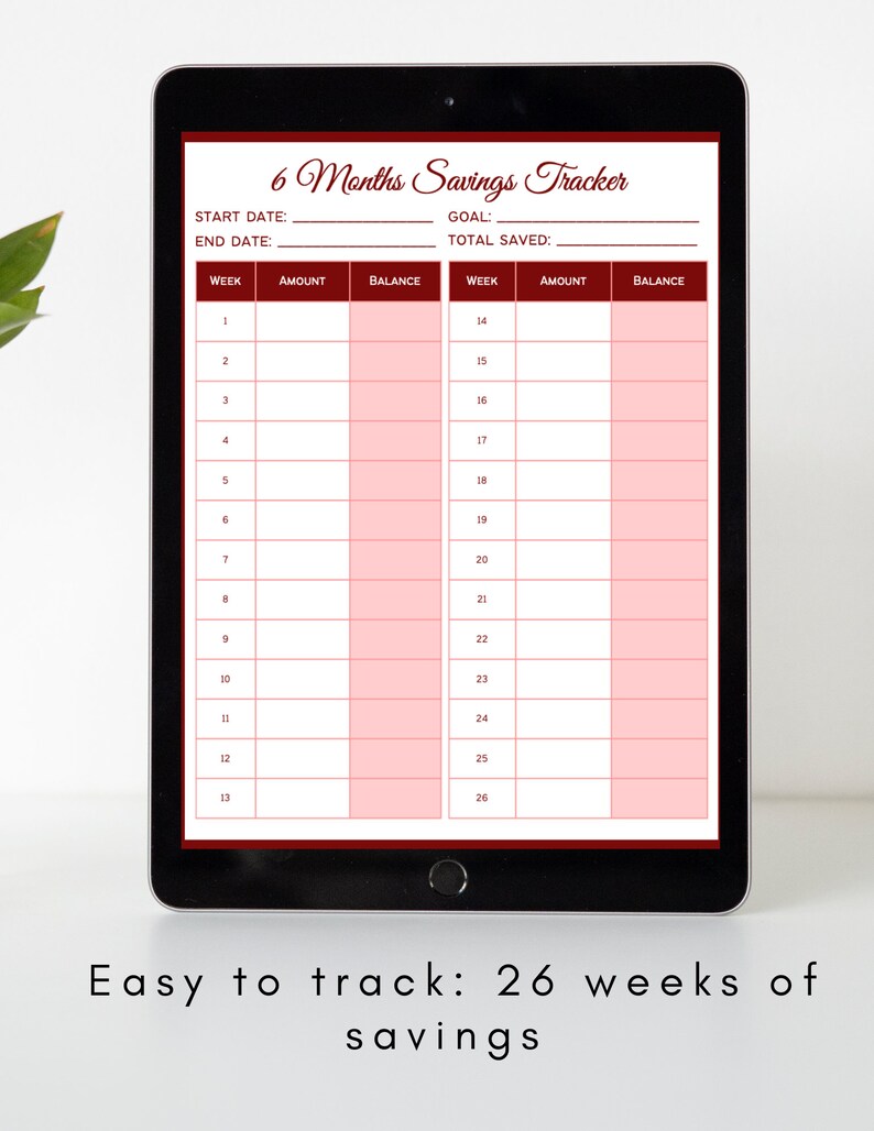 Digital 6 Months Savings Tracker/ Printable Savings Tracker/ Savings ...