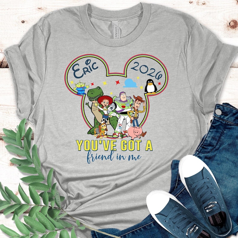 Camiseta familiar a juego de Toy Story de Disney Hollywood Studios 2026, camiseta de Buzz Lightyear y Woody, camiseta "Tienes un amigo en mí", camisetas Disney imagen 6