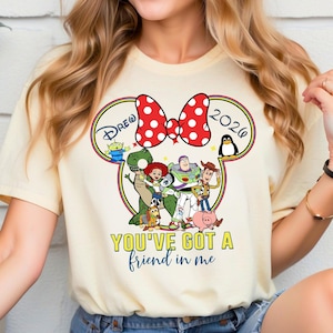 Camiseta familiar a juego de Toy Story de Disney Hollywood Studios 2026, camiseta de Buzz Lightyear y Woody, camiseta "Tienes un amigo en mí", camisetas Disney imagen 3