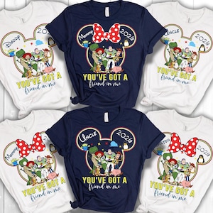 Camiseta familiar a juego de Toy Story de Disney Hollywood Studios 2026, camiseta de Buzz Lightyear y Woody, camiseta "Tienes un amigo en mí", camisetas Disney imagen 1