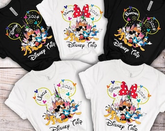 Camiseta de viaje familiar Disney 2026, camiseta personalizada de vacaciones Disney, camisetas de Disney a juego para grupos, camiseta Disney familiar con contorno brillante, viaje mágico