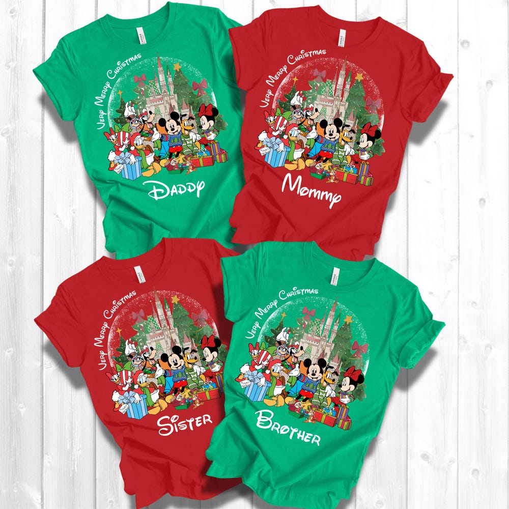 Disney Christmas Tee Custom Mickey'S Very Merry Christmas Party 2024 Shirt, Christmas Family Matching Shirt, Disneyland Very Merry Christmas Shirt, Holiday Shirt Very Merry Christmas