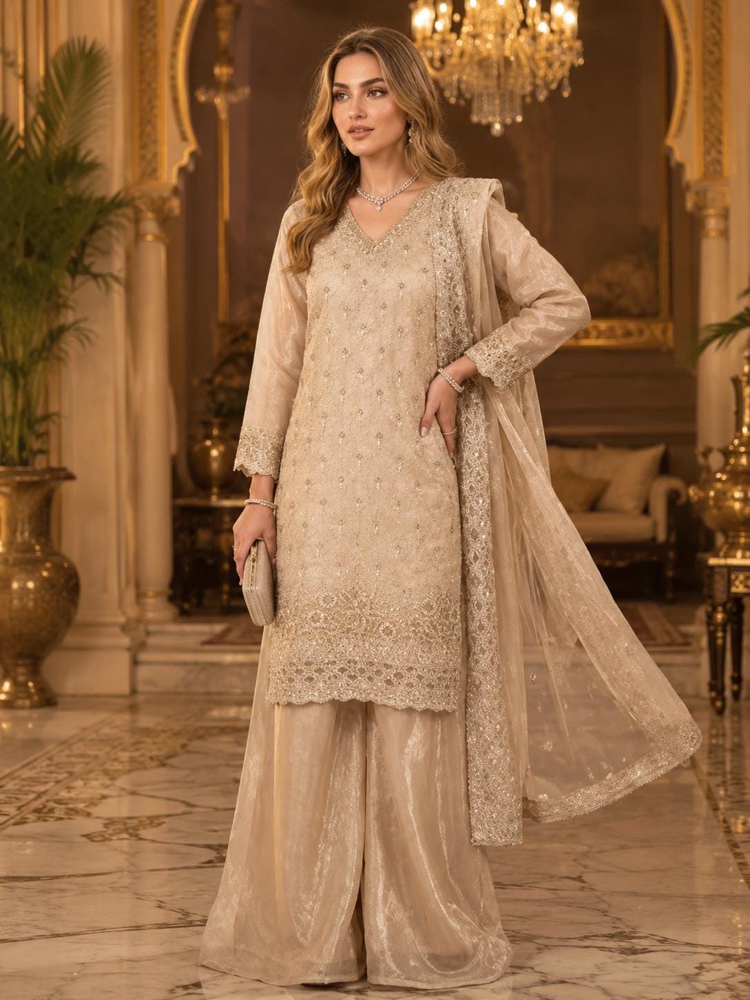 Beige Indian Outfits