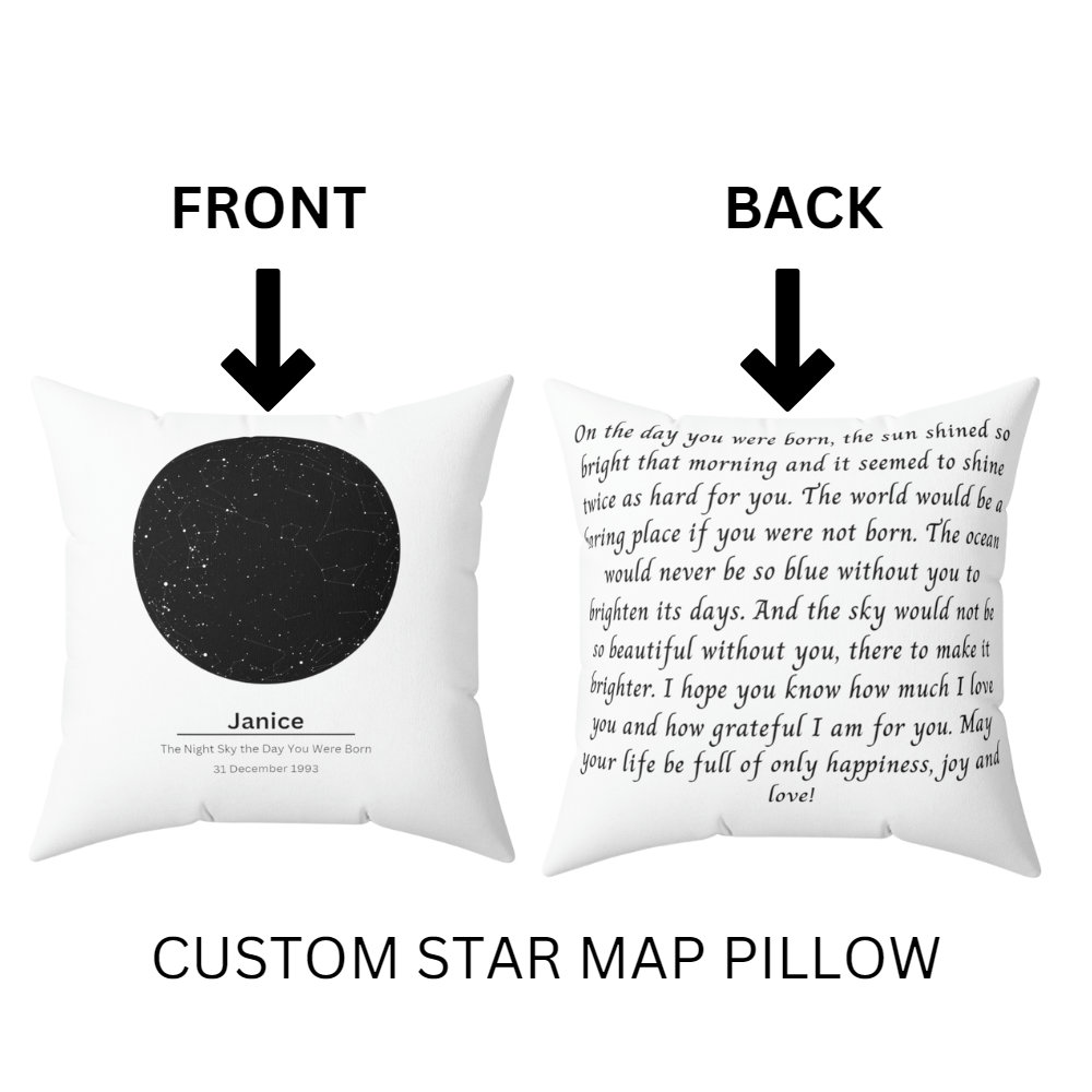 The Day You Were Born Custom Star Map by Date Constellation Pillow the ...
