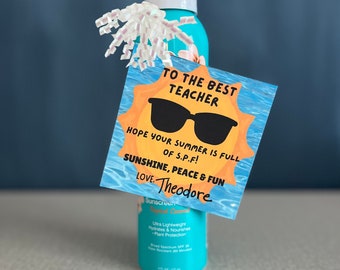 Teacher End of Year Gift/Teacher Appreciation Gift Tag/Summer Teacher Gift Tag/Thank you Teacher Gift Tag