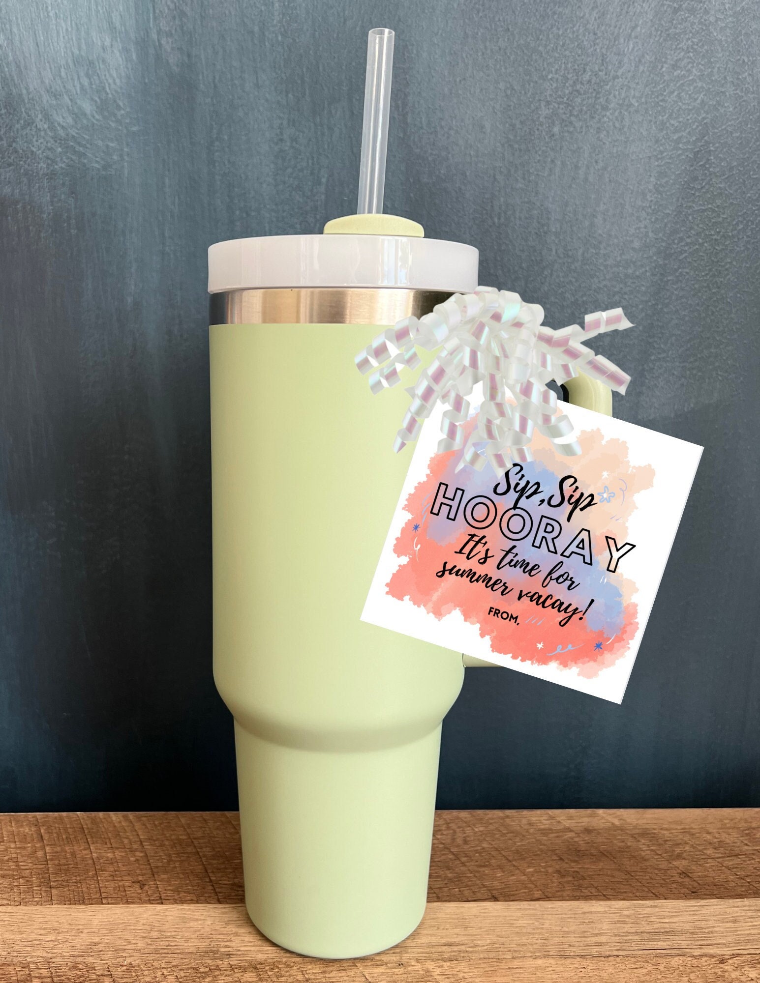 Teacher Stanley Cup Gift Tag/Teacher Gift Idea/40oz Tumbler Gift Tag/Favorite Teacher Gift/Summer Gift/End of School Year Gift Idea