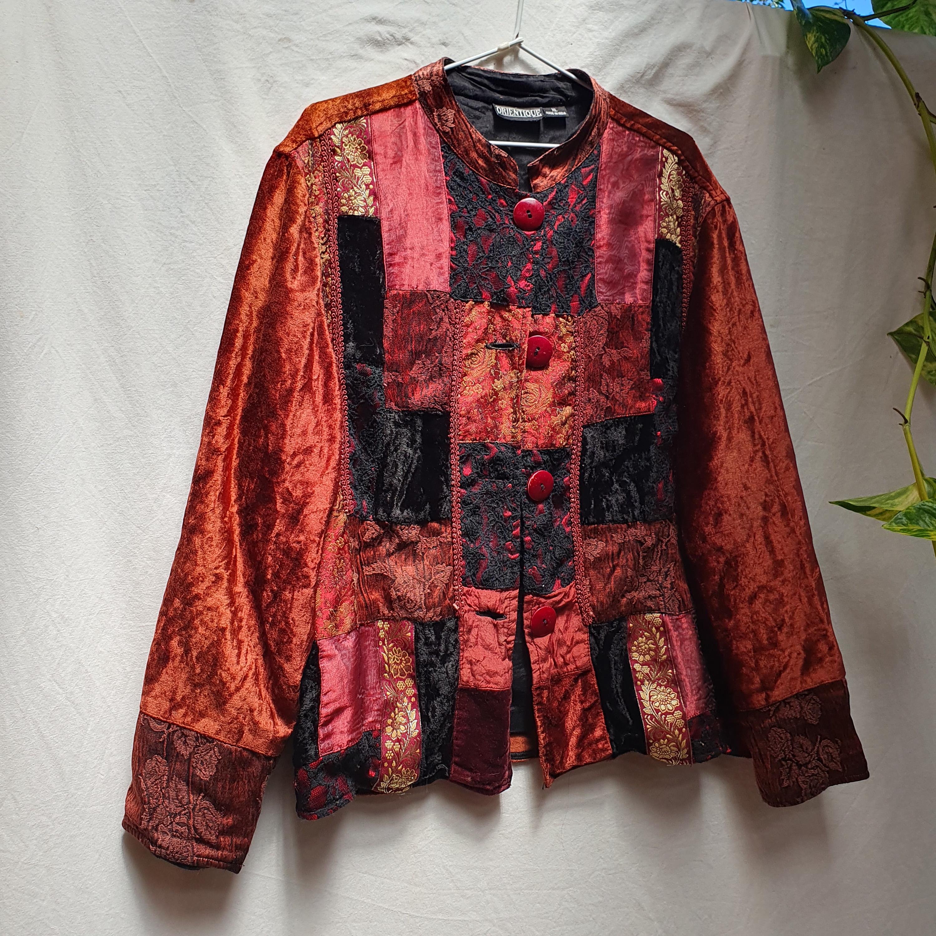 Vintage 90s Velvet Lace and Brocade Oversized Patchwork
