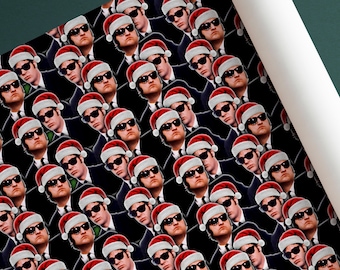 The Blues Brothers Wrapping Paper - Christmas Wrapping Paper - The Blues Brothers Santa Hat Wrap