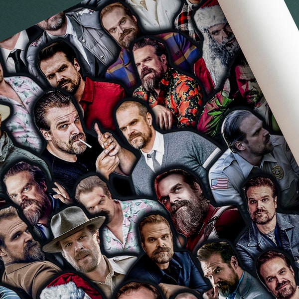 David Harbour Wrapping Paper- Custom Wrapping Paper- David Harbour Gift Wrap