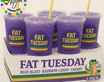 Kajun Loaded Tea- Fat Tuesday- Broken Heart - 5 Pack Herbal Energy Tea, Lit Tea, Mega Tea Bomb