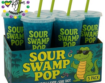 Kajun Loaded Tea- Sour Swamp Pop 5 Pack Herbal Energy Tea, Lit Tea, Mega Tea Bomb