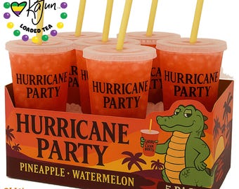 Kajun Loaded Tea - Hurricane Party - Hurricane - 5 Pack Herbal Energy Tea, Lit Tea, Mega Tea Bomb