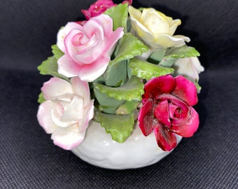 Aynsley England Flower Posy Pot - Floral Fine Bone China Hand