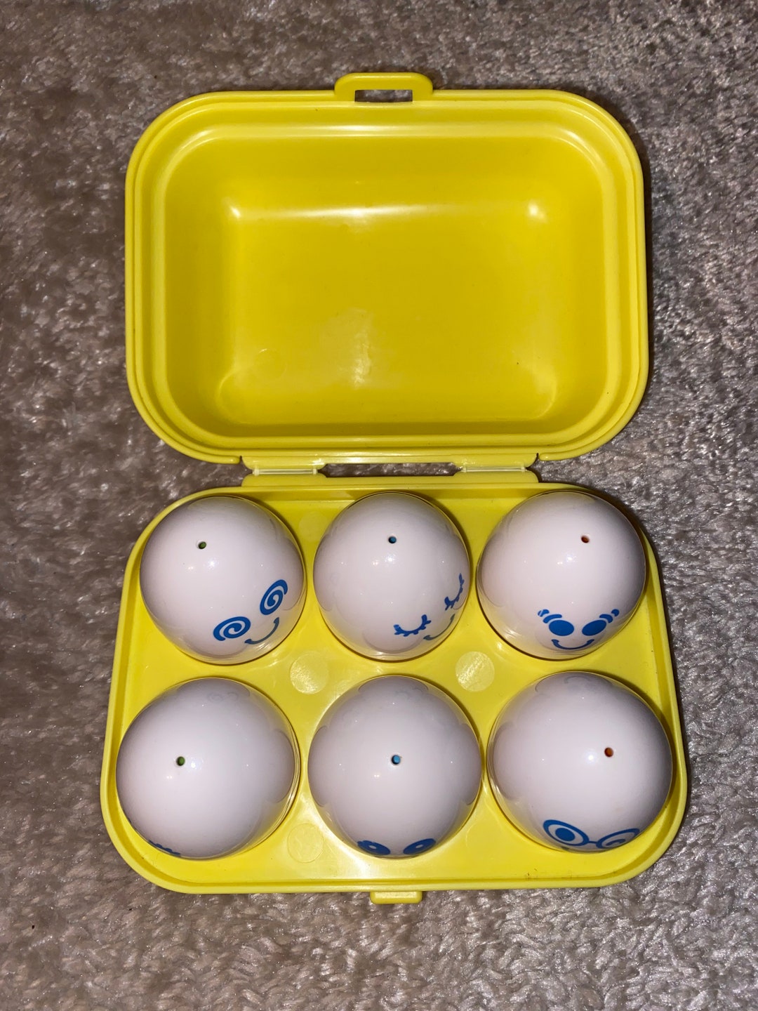 Tomy Vintage Egg Box Squeaky Noise Hide and Seek Eggs Toddler Etsy