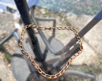 gold tone vintage link chain bracelet up to 9 inches