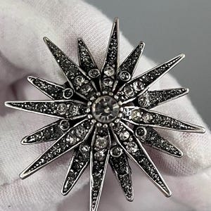 Vintage Atwood And Sawyer Silver-tone Starburst Brooch - Great Condition