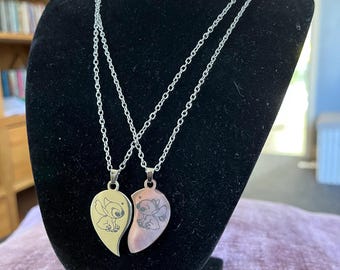 Stitch Best Friends Necklace Set, Disney Friendship Jewelry Gift