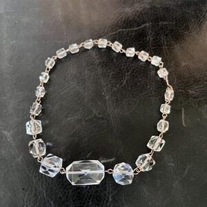 bracelet vintage en perles de verre, perles transparentes