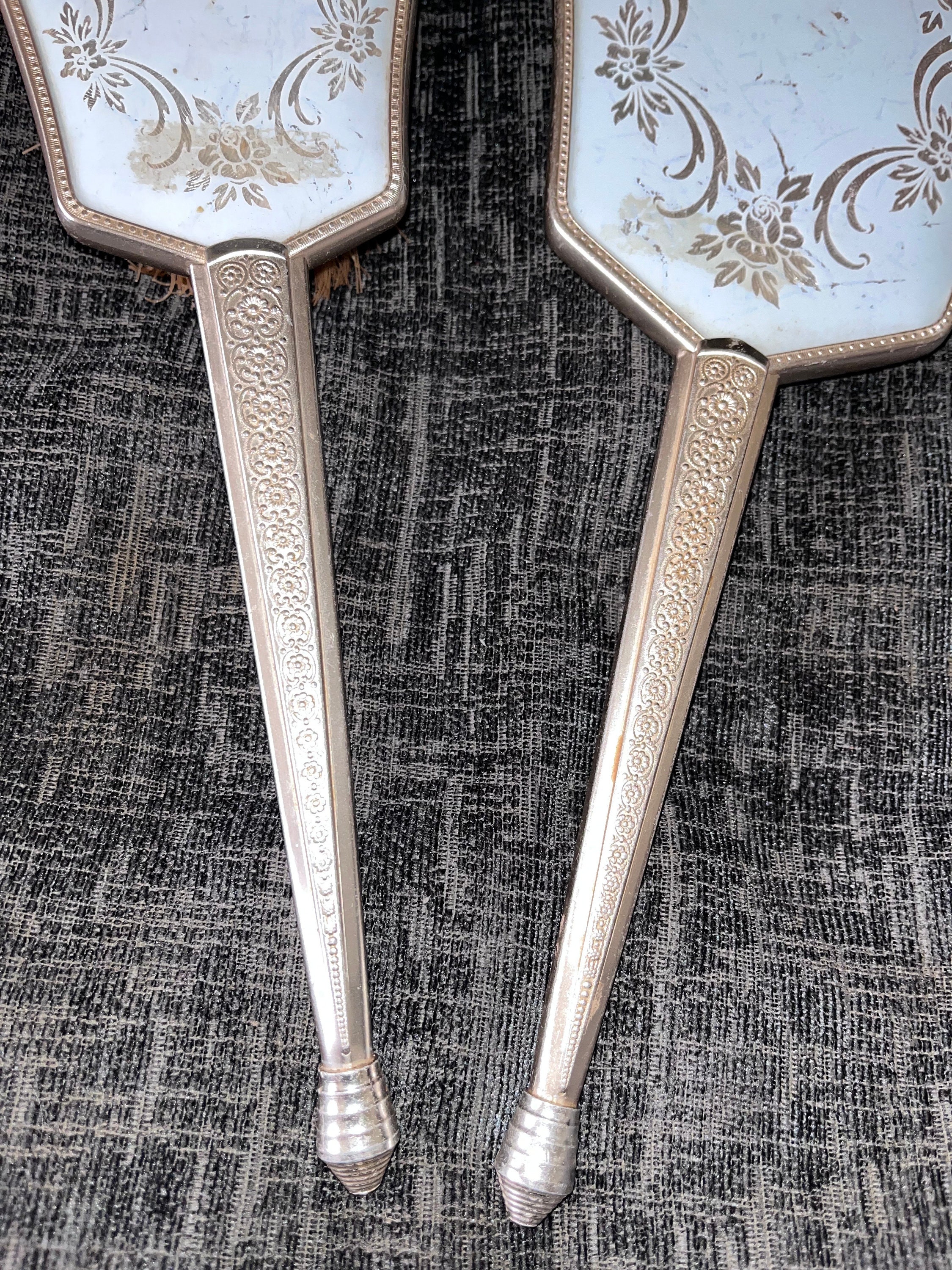 イギリス製 mascot 花柄 化粧台セット アンティーク ミラーブラシセット イギリス製 mascot 花柄 化粧台セット アンティーク ミラーブラシ