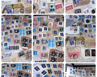 Huge bundle of used postage stamps 60s 70s rare collectible