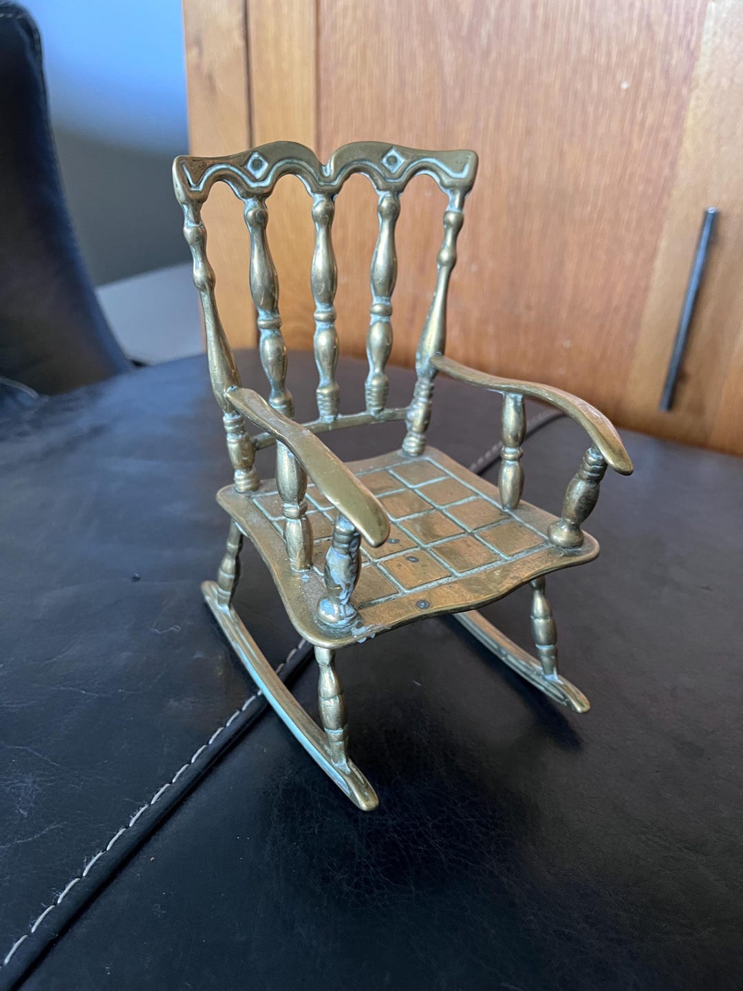 Small Vintage Brass Rocking Chair Doll Size Heavy Collectible - Etsy
