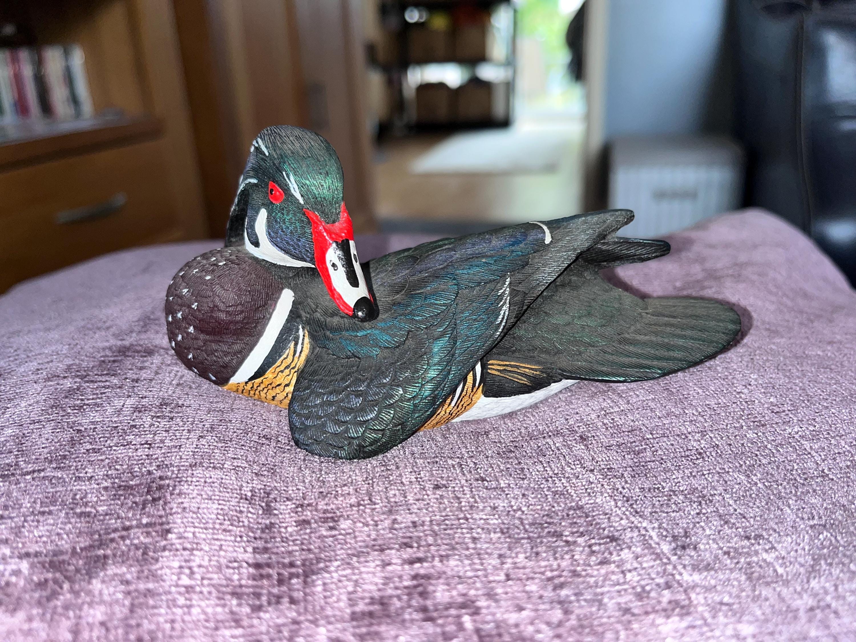 Natures Window Wood Duck Carved Hand Painted Unique Figurine - Etsy
