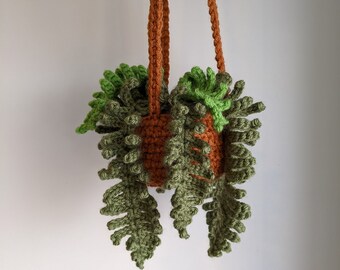 Crochet fern in hanging basket
