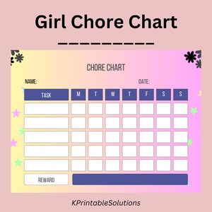 Chore Chart Printable – Daily Chore Tracker & List for Teens | ADHD Friendly Template for Easy Organization