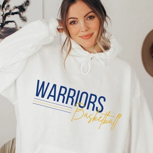 Youth White Golden State Warriors Color Run Cropped Pullover Hoodie