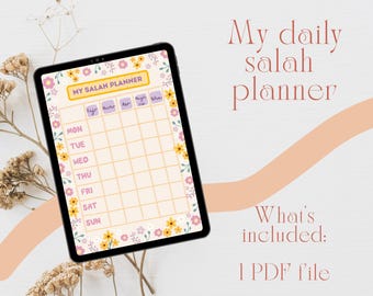 Floral Salah Prayer Tracker: Muslim Daily Checklist (Printable PDF)