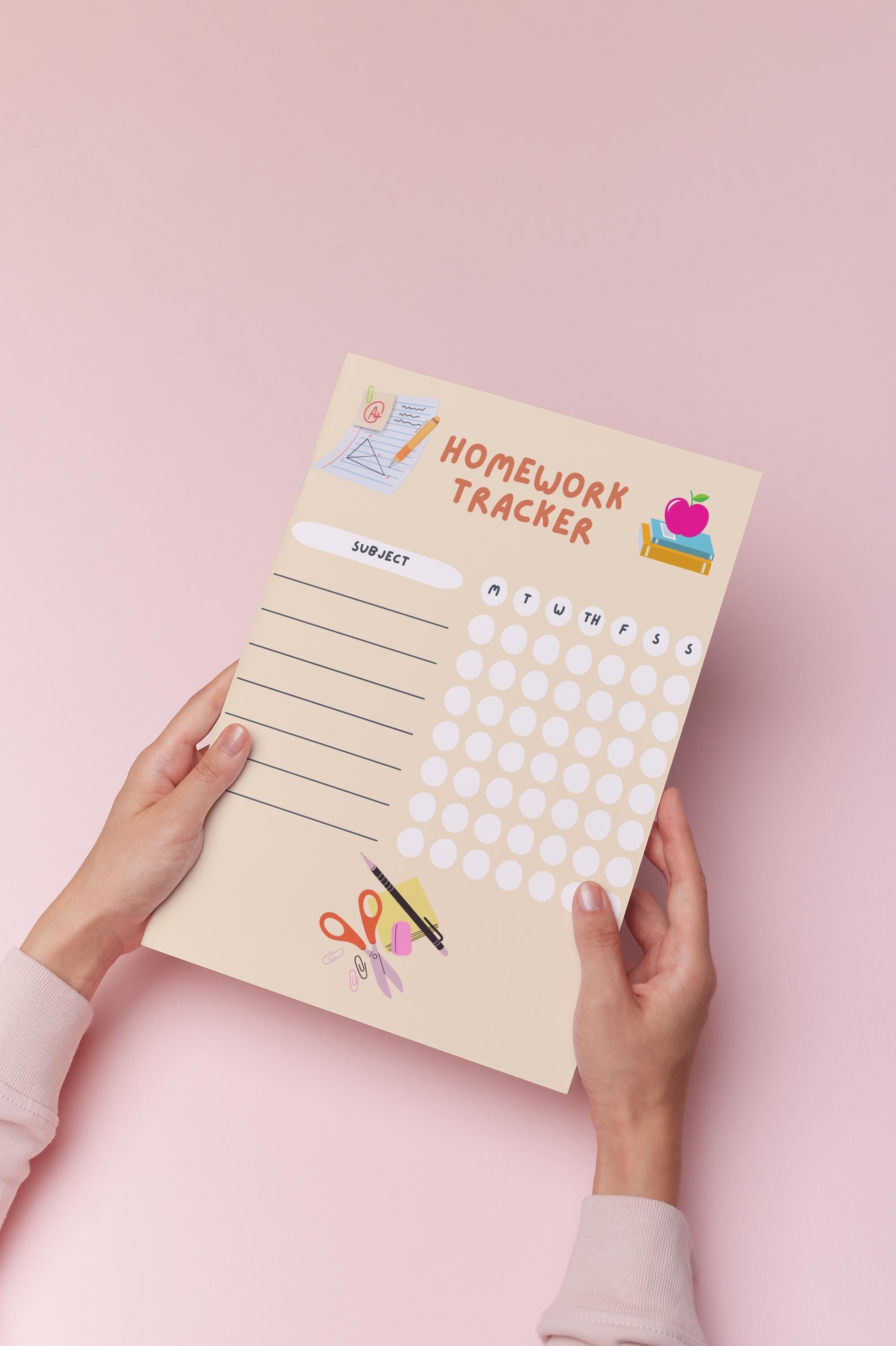Homework Tracker | Printable Study Organizer PDF | Instant Download - Etsy