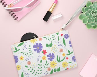 Bolso de mano de piel sintética con estampado floral: accesorio para fiestas de primavera