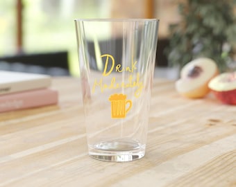 Moderation Pint Glass: Funny Beer Lover Gift, Home Bar Decor
