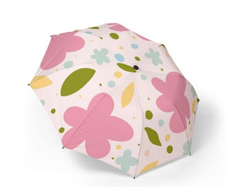 花柄ウサギの折りたたみ傘：自動で開くコンパクトな旅行用傘 - Etsy 日本