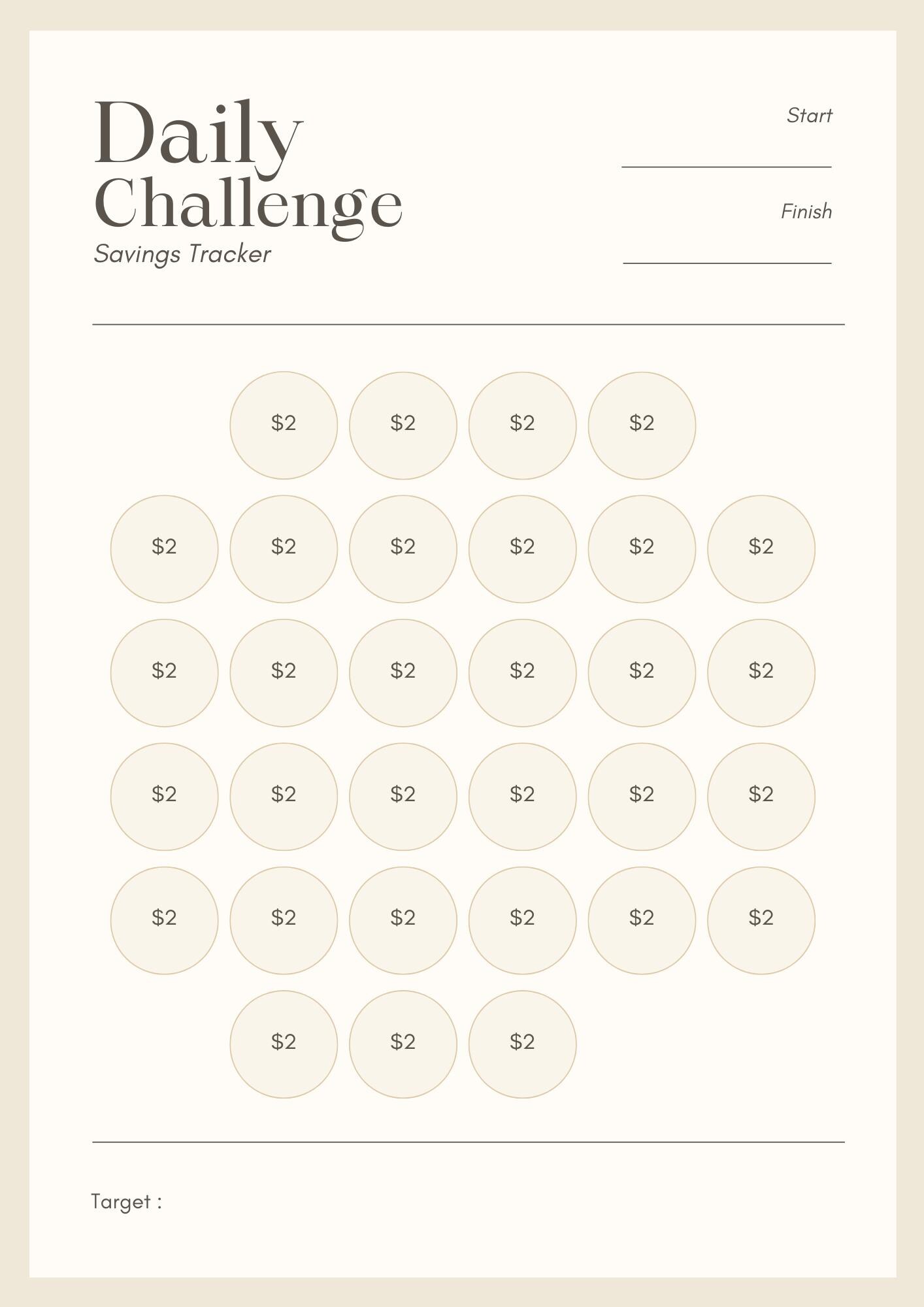 Daily Money Savings Challenge | Money Organizer | PDF File - Etsy