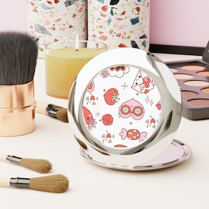 Valentine Compact Mirror | Heart Travel Makeup Vanity Magnifying Mirror