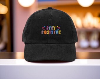 Vintage Corduroy CapStay Positive Hat | Trendy Fashion Accessory |  Ideal for Casual Outfits