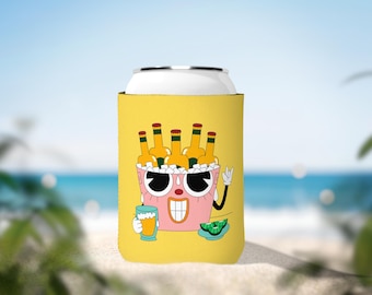 Cheerful Neoprene Can Cooler Sleeve: Fun Party Drink Holder