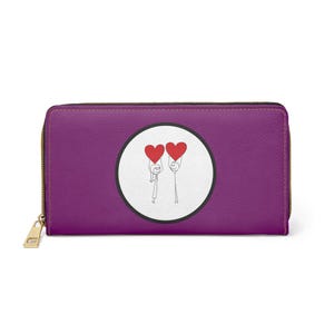 Cartera con cremallera, tarjetero compacto, monedero minimalista, monedero fino, cartera de piel vegana, regalo para mujer