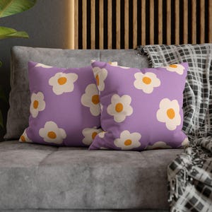 Funda de almohada con diseño floral caprichoso / Decoración acogedora para el hogar / Funda de cojín para sofá