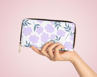 Floral PU Leather Zipper Wallet: Chic Everyday Purse